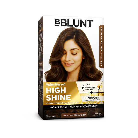 BBlunt Salon Secret High Shine Creme Hair Colour - Honey Light Golden Brown, 130g