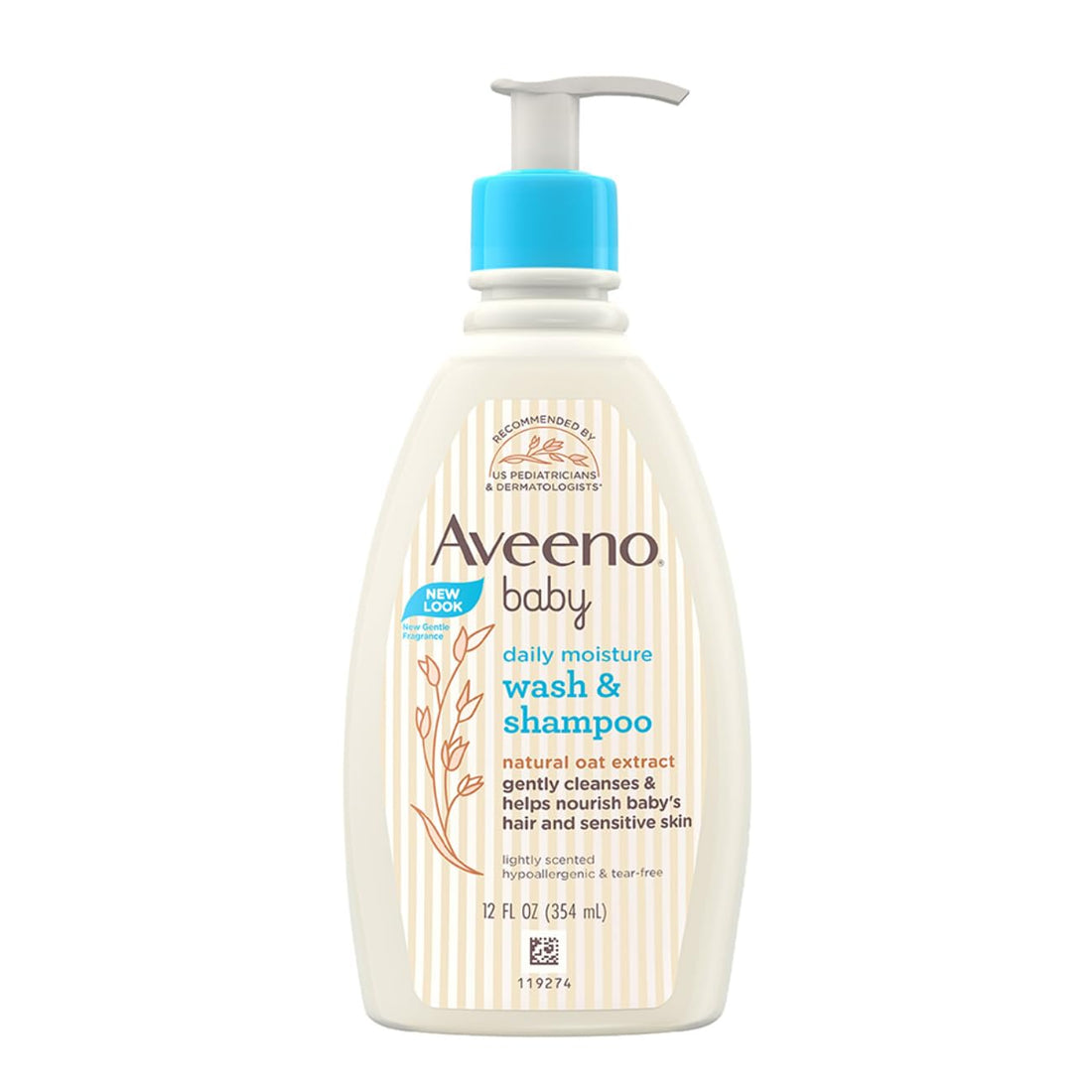 Aveeno Baby Daily Moisture Wash and Shampoo, 354ml