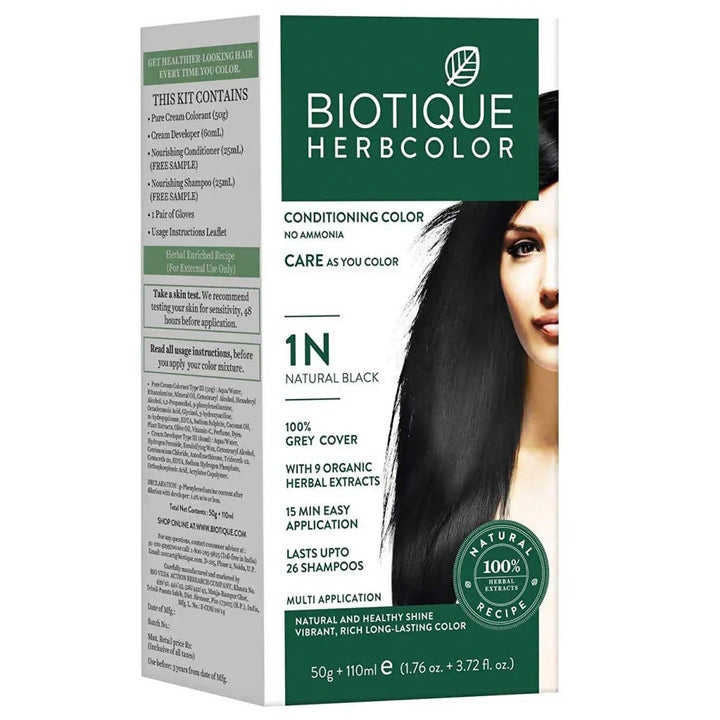 Biotique Herbcolor 1N Na Black 50g + 110m - House of Ateeq