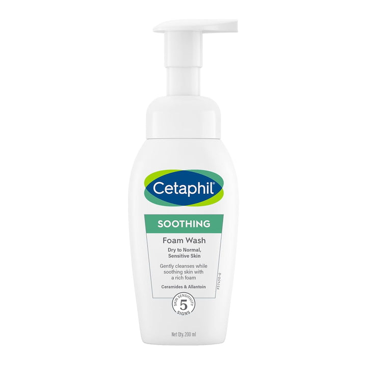 Cetaphil Soothing Foam Wash 200ml front view bottle