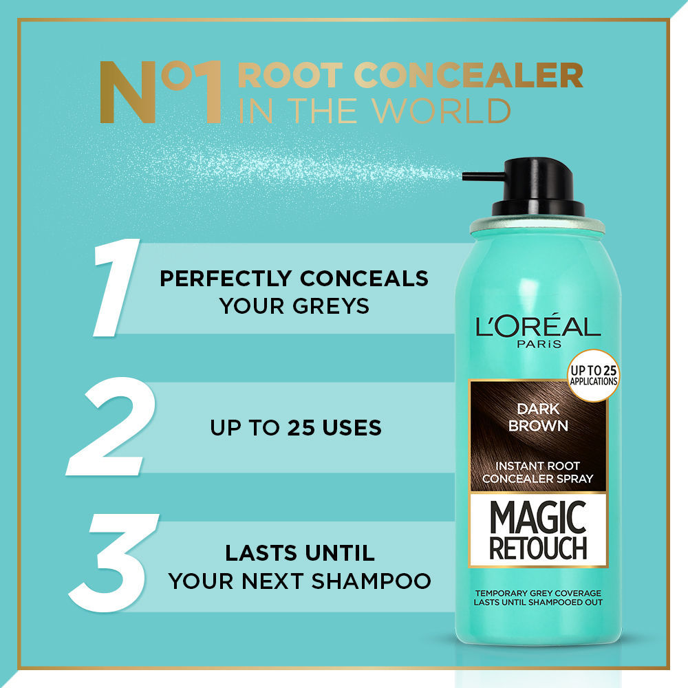 L'Oreal  Paris Magic Retouch Instant Root Concealer Spray - Dark Brown - (75ml)4