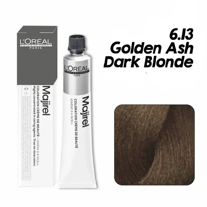 L'Oreal  Professionnel Paris - Majirel - 6.13 (Golden Ash Dark Blonde) - Mix 1:1.5 - (49.5g) - House of Ateeq