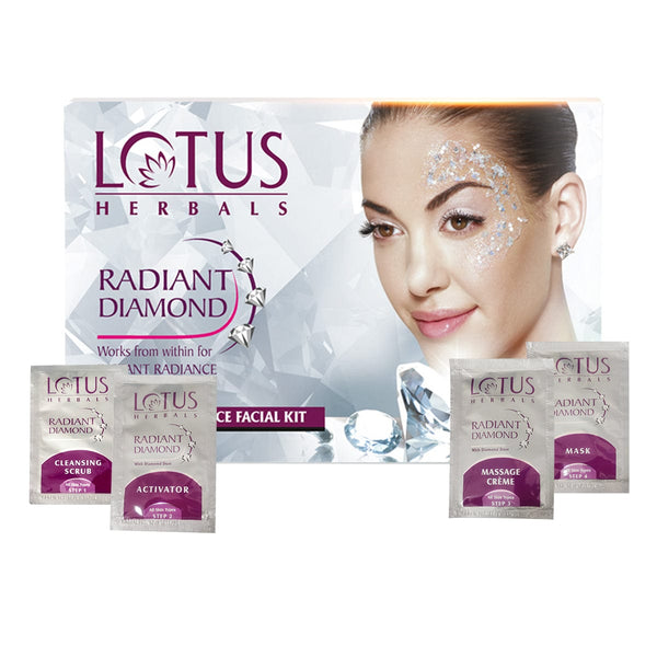 Lotus Herbals Radiant Diamond Cellular Radiance Salon Grade Facial Kit, 170g