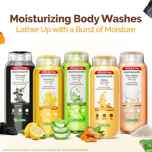 Mamaearth Natural Ubtan Body Wash Bottle