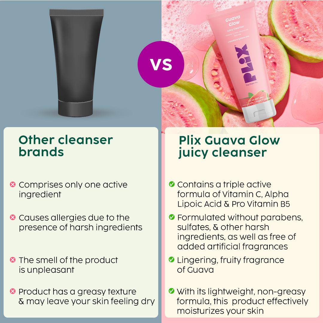 Plix Guava Glow Vitamin C Brightening Face Cleanser – 100ml7