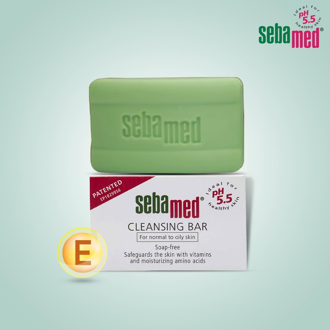 Sebamed bar placed near skincare essentials
