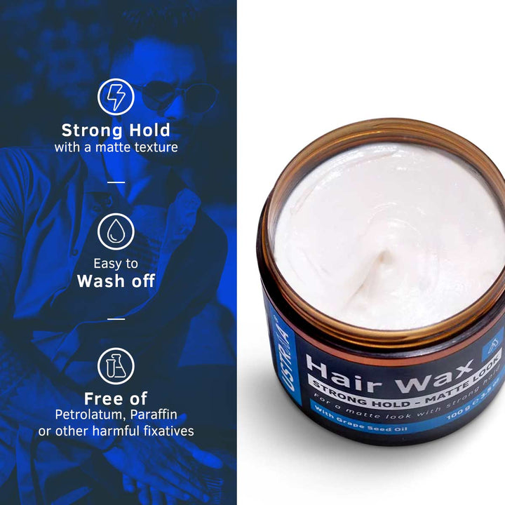Ustraa Hair Wax Strong Hold - Matte Look, 100g